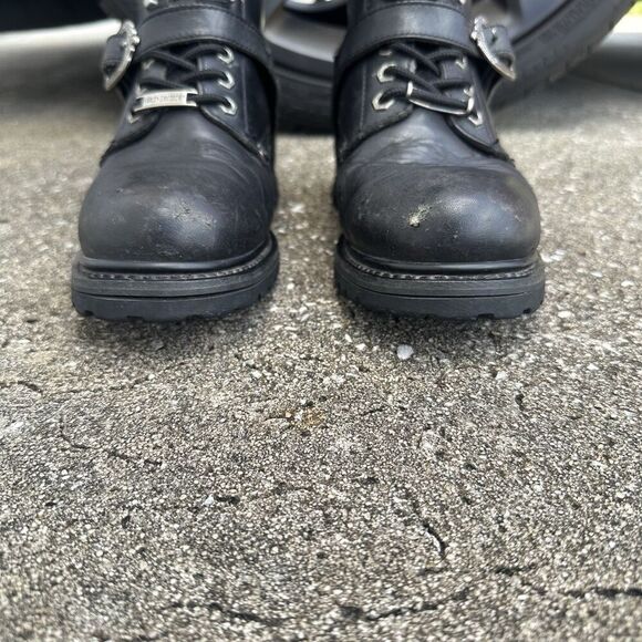 Harley Davidson Faded Glory Leather Moto Boots Womens 9 Lace Up Vintage 81024 - Picture 3 of 16